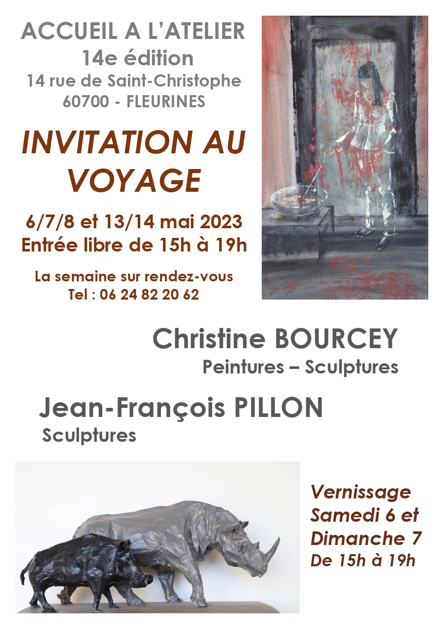 affiche de l'exposition à Fleurines "invitation au voyage"