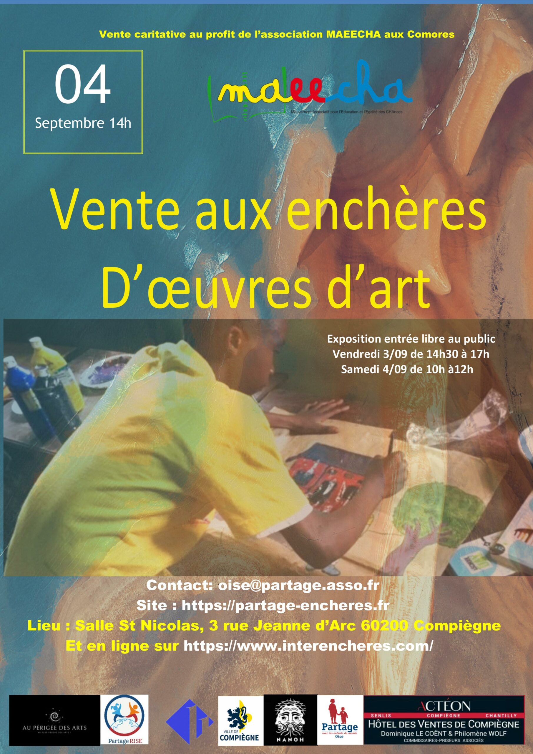 affiche de la vente aux enchères d'oeuvres d'art